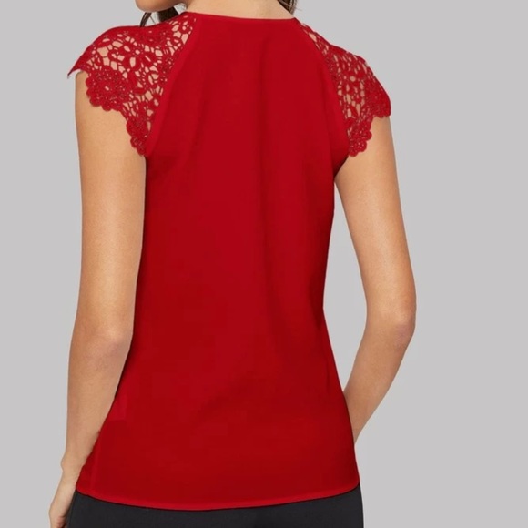 Boho lace detail blouse red - Picture 2 of 15